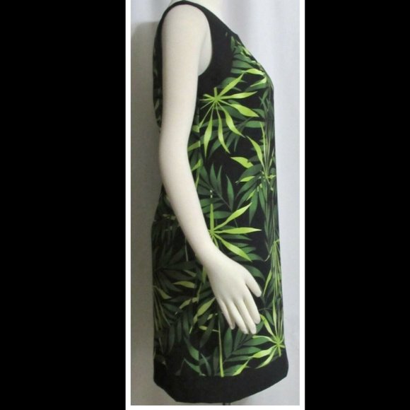 Ladies KIM ROGERS Black & Green Sheath Dress 6 - Picture 3 of 5